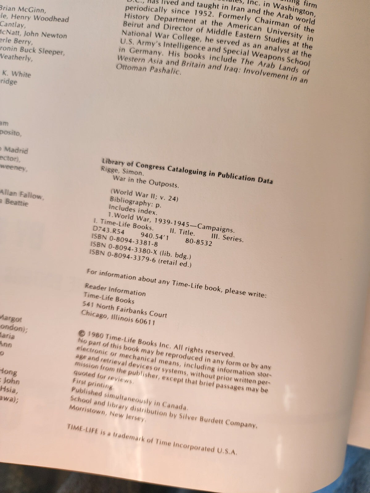 War in the Outposts (World War II Series) - Hardcover - Good