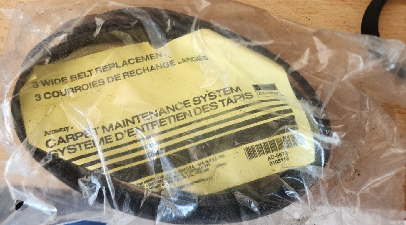 (3) Amway wide belts Carpet Maintenance System AD-6672 NEW clear track 