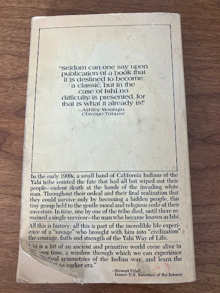 Vintage Paperback - Ishi the Last of His Tribe by Theodora Kroeber