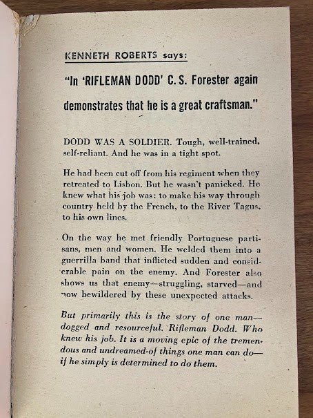Vtg Paperback - Rifleman Dodd by C S Forester