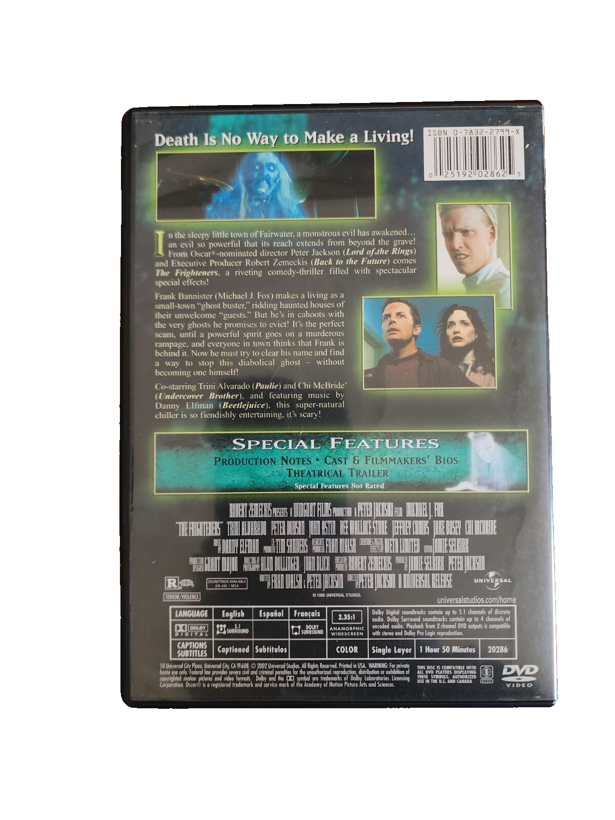 The Frighteners DVD Michael J. Fox