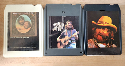 Lot 3 Willie Nelson 8 Track Tapes Untested