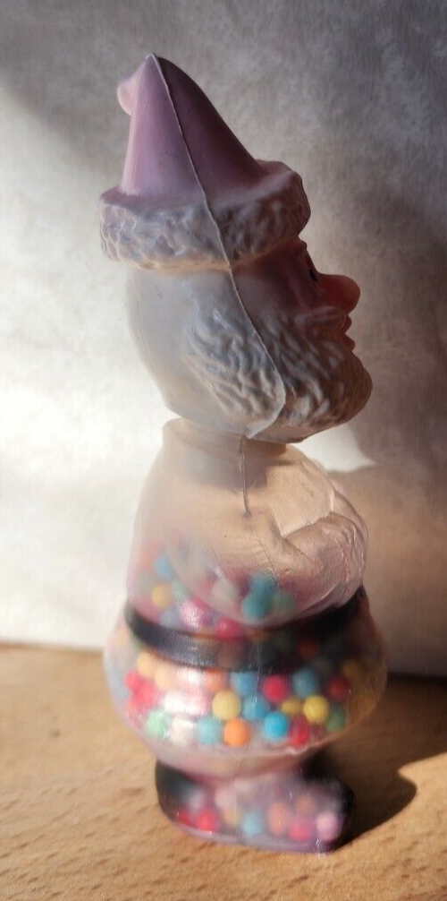 Vtg Plastic Blow Mold Santa Candy Container