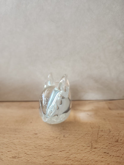 VTG Glass Rabbit Bunny Paperweight Figurine Clear