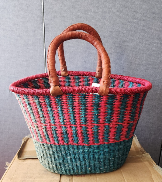 Large Hand-Woven Basket/Market Bag 11" Deep 17" Wide