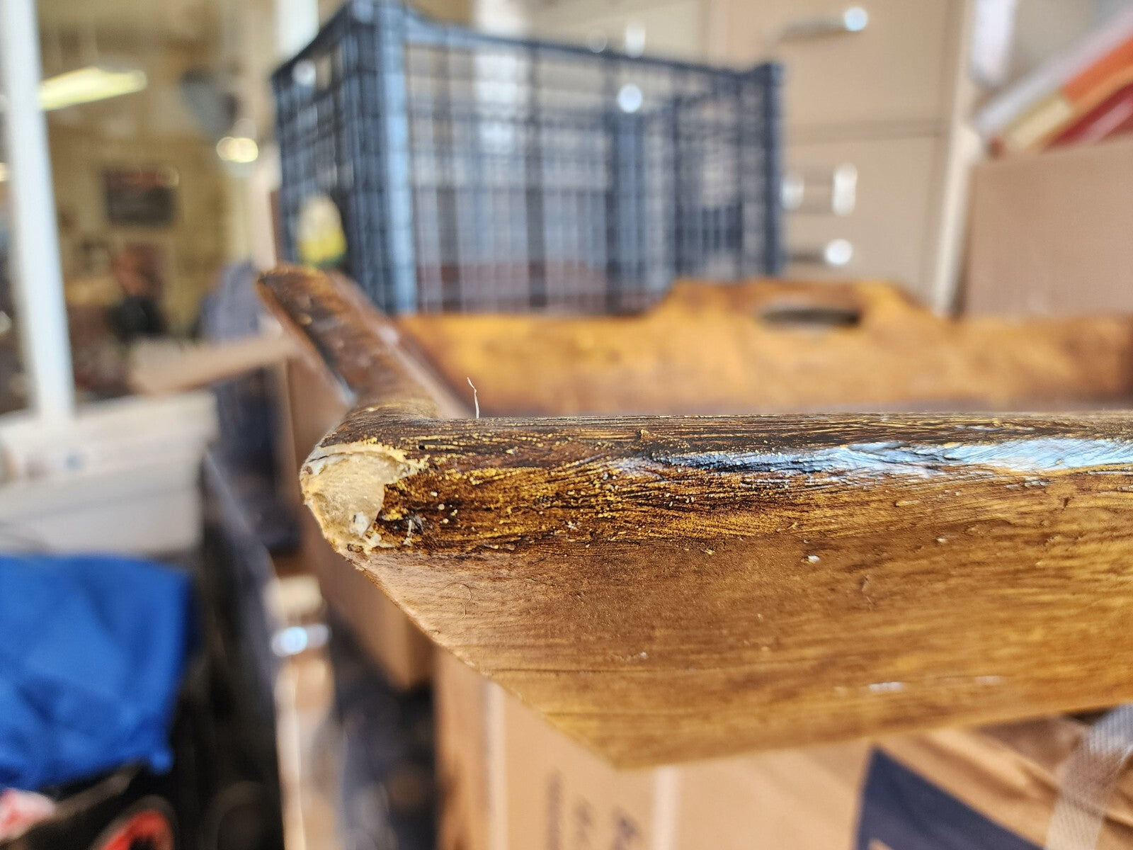 17' x 23"' Rustic wooden tray with handles