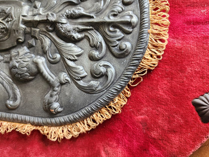 Vintage Puerto Rican Old Sa Velvet Wall Plaque Wall Art