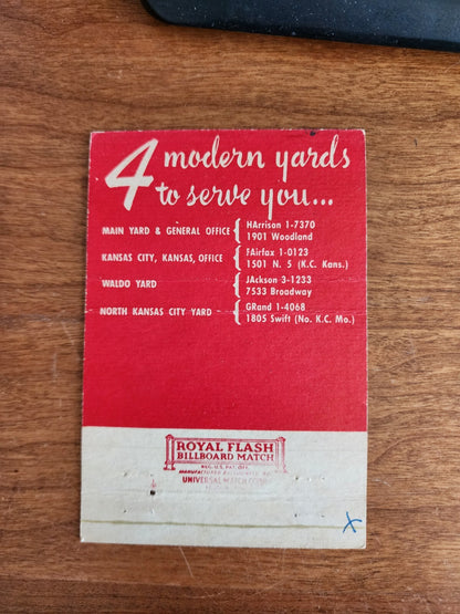 Vintage Dierks and Sons Lumber co. Matchbook