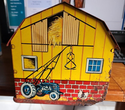 Vtg Marx Tin Litho THE MAGIC Barn Garage 1950s