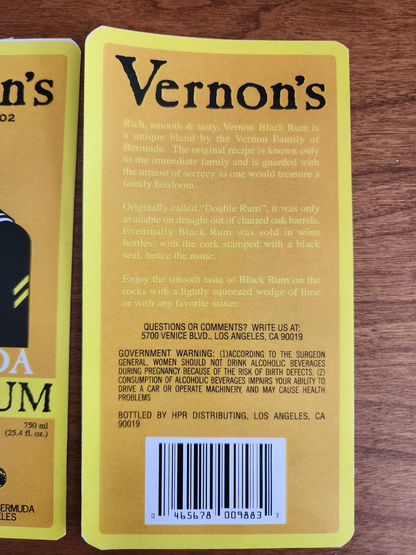 Pair of Bermuda Black Rum Beverage Sticker Props