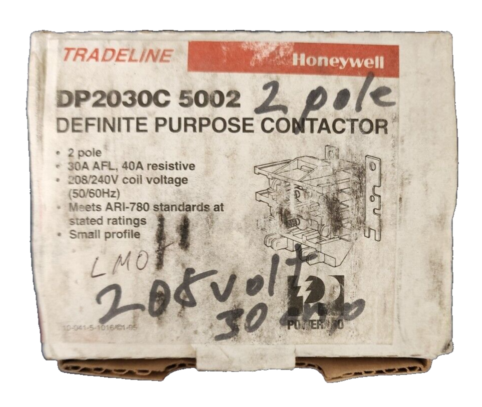Honeywell Tradeline DP2030C 5002 DEFINITE PURPOSE CONTACTOR