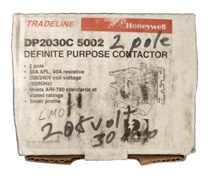 Honeywell Tradeline DP2030C 5002 DEFINITE PURPOSE CONTACTOR