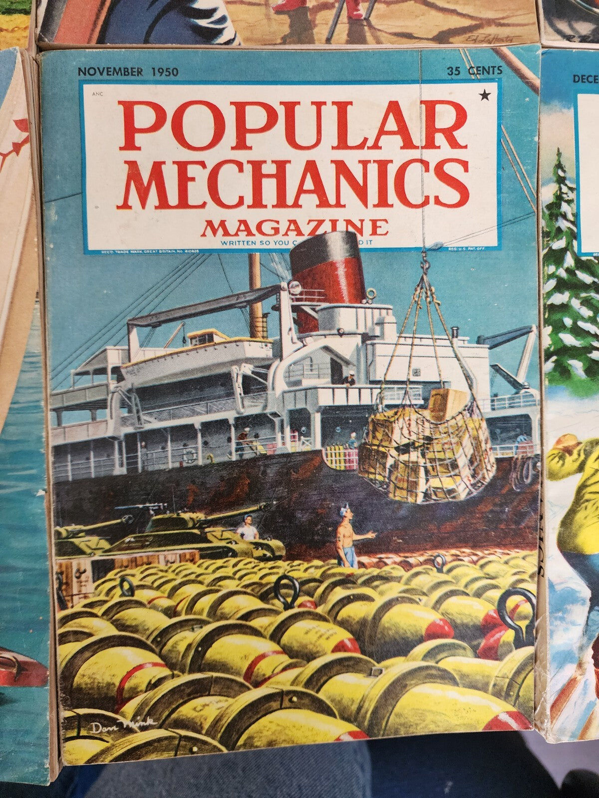 Vtg 1950's Lot Of 9 Popular Mechanics Magazines