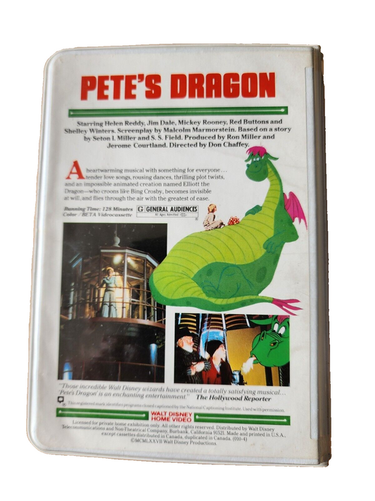 VTG Disney Pete's Dragon (BETAMAX, 1980) Beta NOT VHS