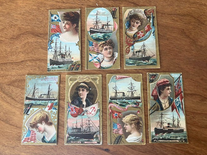 Tobacco Cards: Ocean and River Steamers Duke's Cigarettes - lot of 7