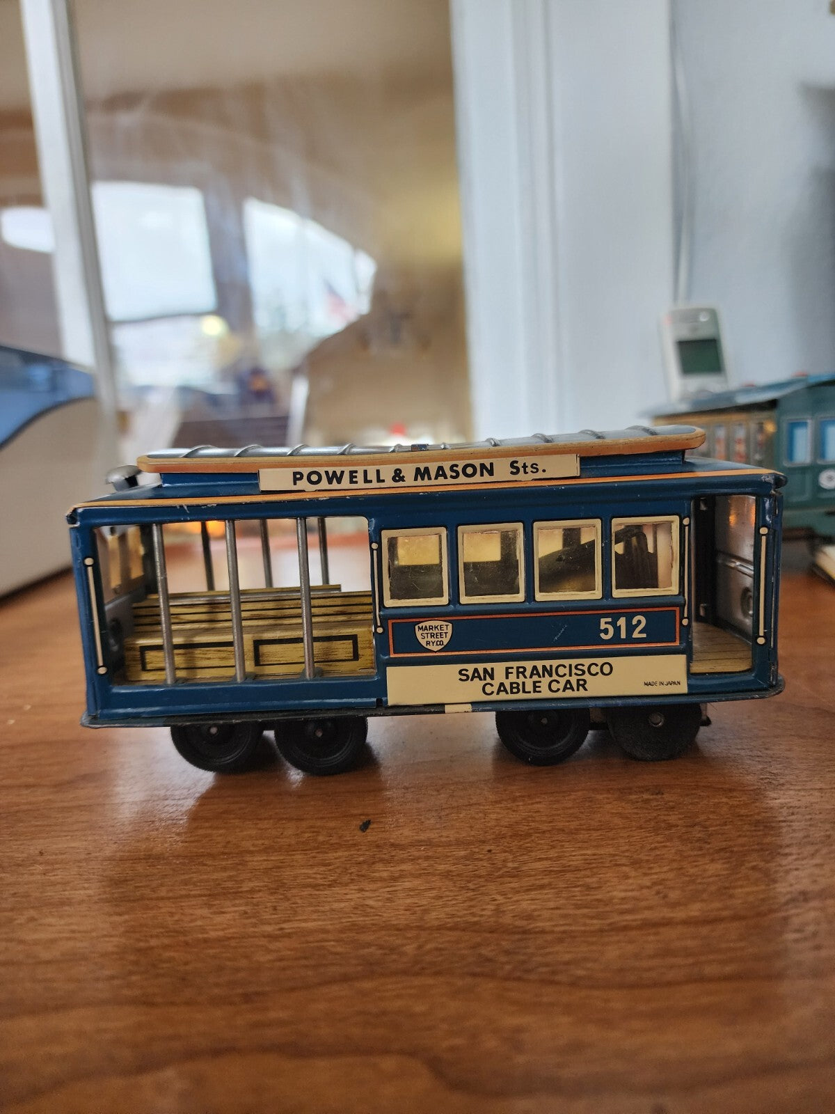 Vtg Bay & Taylor Powell & Mason San Francisco Blue Cable Car 1970's