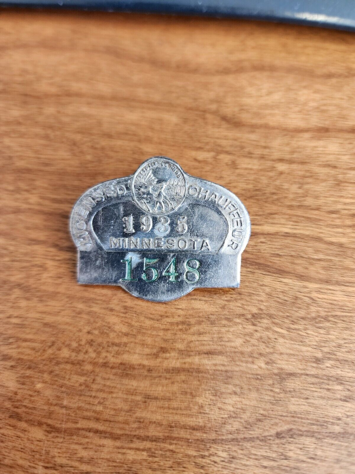 1935 Minnesota Chauffeur License Metal #1548 Vtg Pin