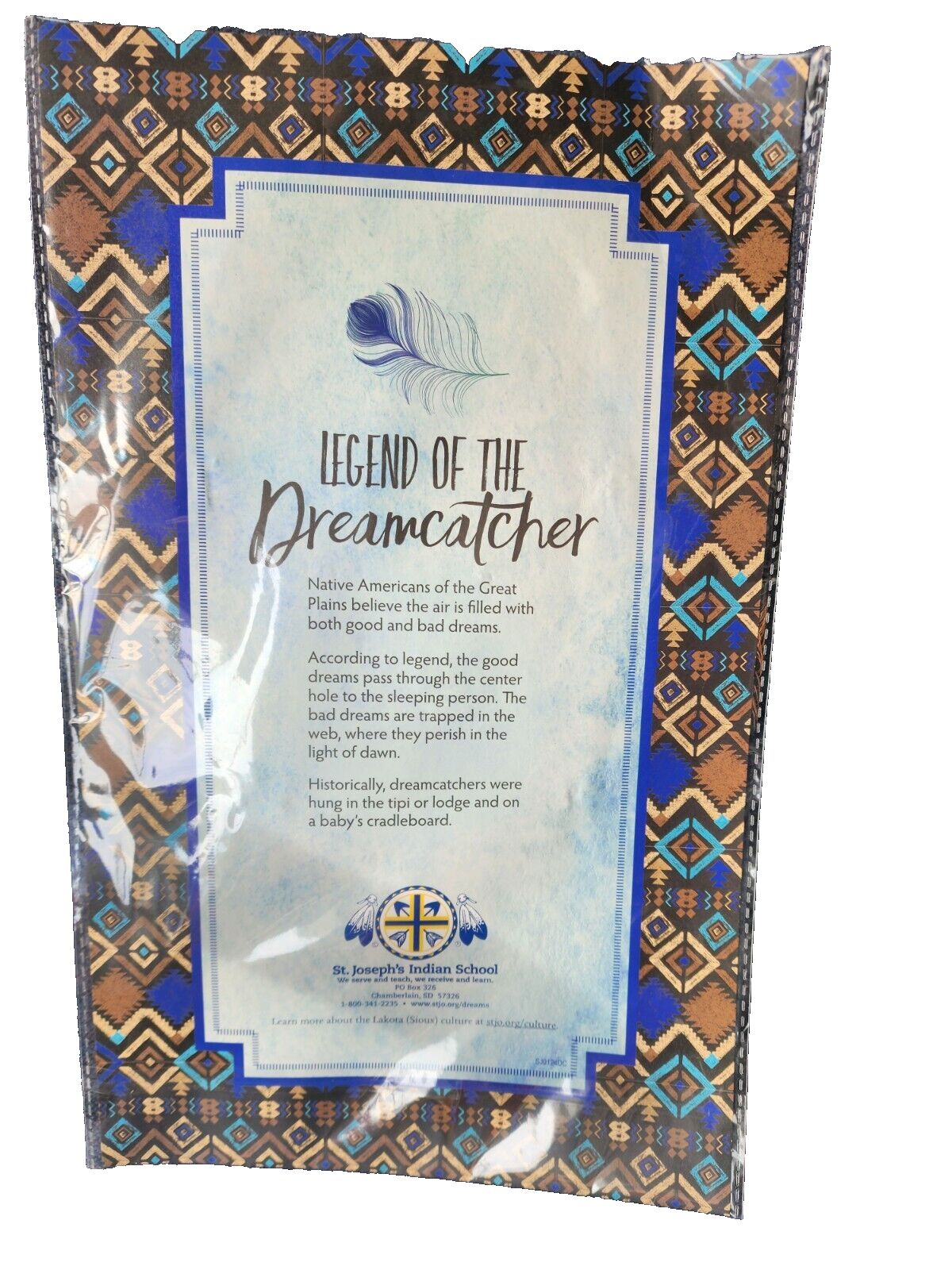 St Joseph's Indian School Lakota Sioux Dream Catcher With Feathers