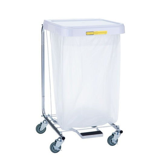 R&B Wire Products 692/32 Single Medium Duty Hamper With Foot Pedal, 32" High