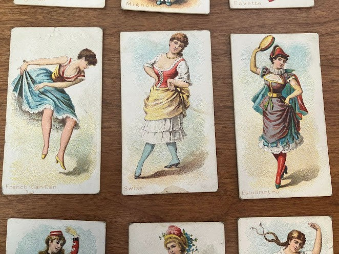 W.S. Kimball Tobacco Trade Cards: Dancing Women