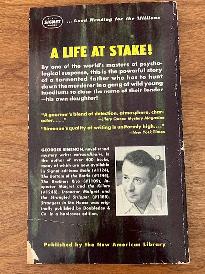 Vtg Paperback - STRANGERS IN THE HOUSE by George Simenon