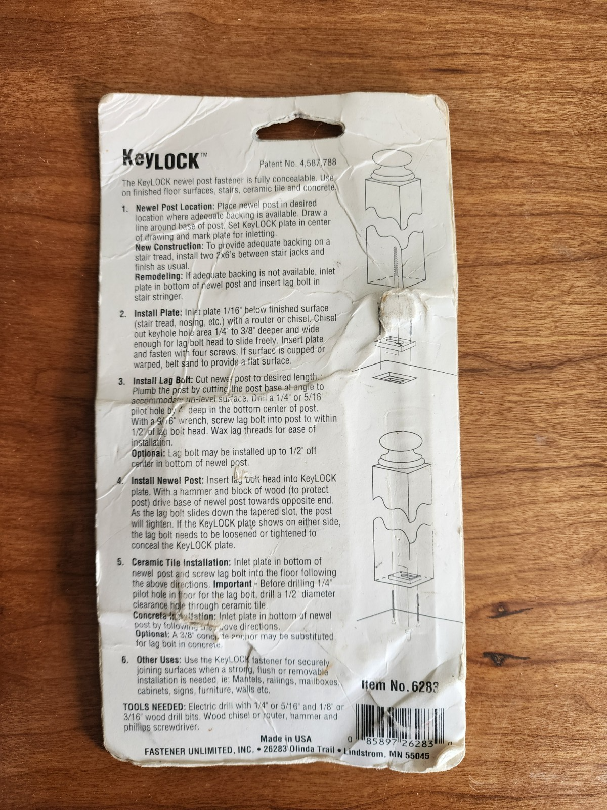 L.J. Smith Keylock Newel Post Fastener Fully Concealable Lot of 3 - #6283