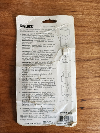 L.J. Smith Keylock Newel Post Fastener Fully Concealable Lot of 3 - #6283