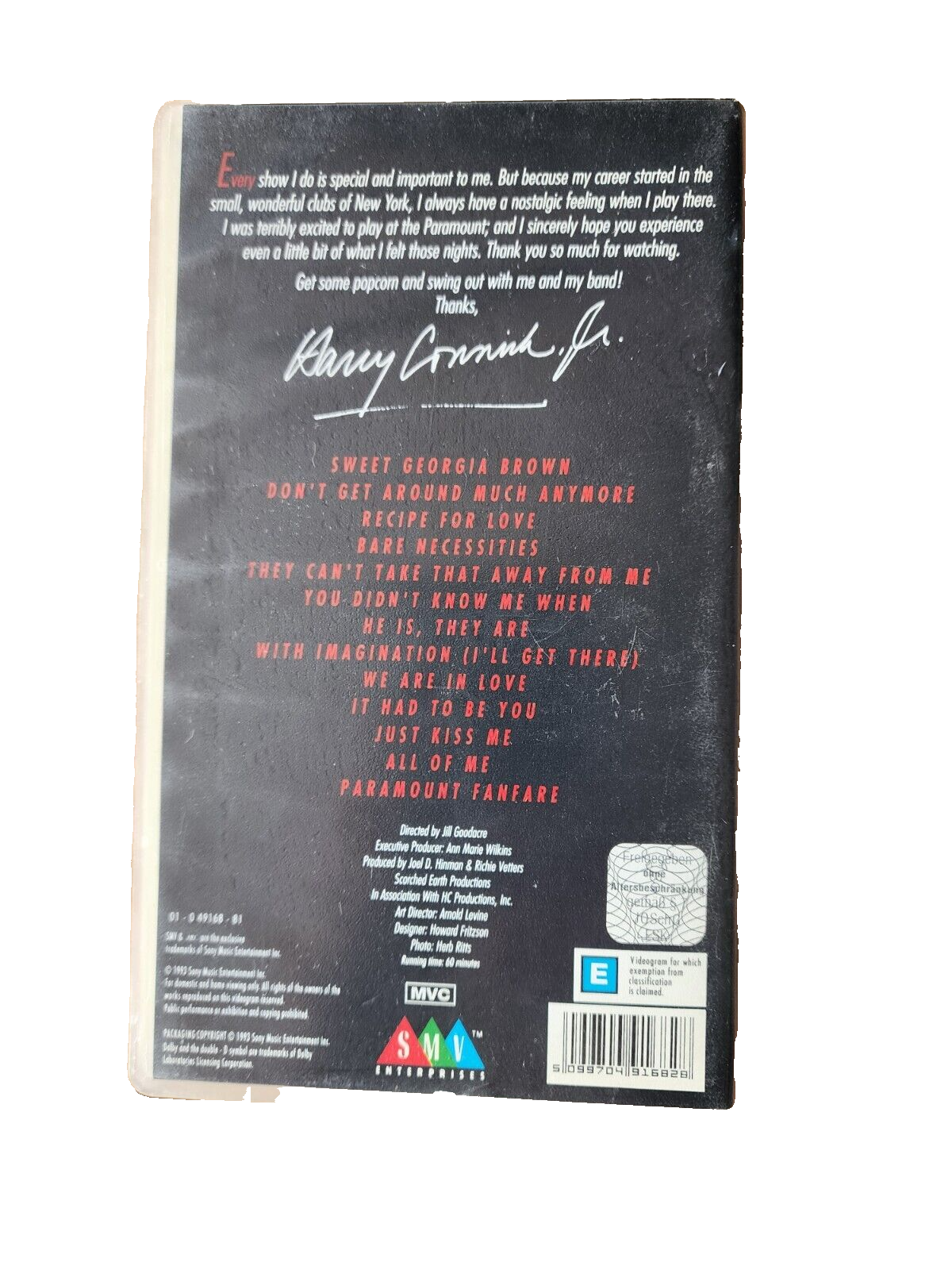 Harry Connick jr VHS The New York Big Band Concert