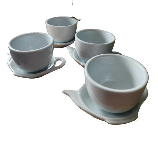 Cordon Bleu White Porcelain Tea Bag Holders and cups
