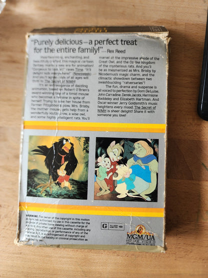 The Secret Of NIMH (MGM/UA Home Video, 1982, BETAMAX) 1st Release RARE