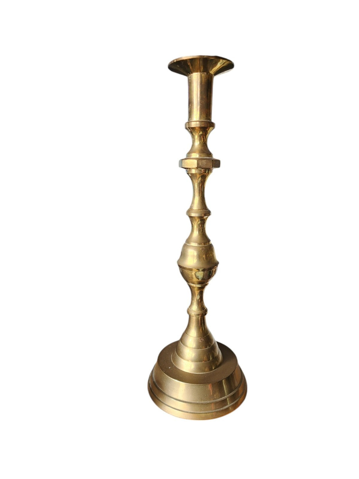 17" Large Vintage Brass candle holder