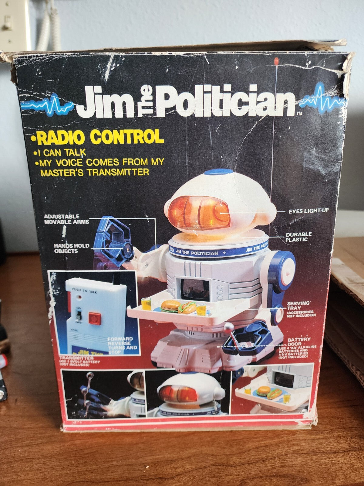 Vintage 1986 Playtime Jim The Politician Robot RC Radio WORKS