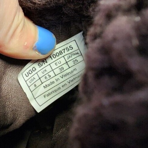 UGG Dandylion Tres Knit Cuff Lamb Lining Brown Ankle Boots Women's 8