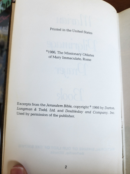 Vtg Marian Pilgrimage Prayer Book 1986