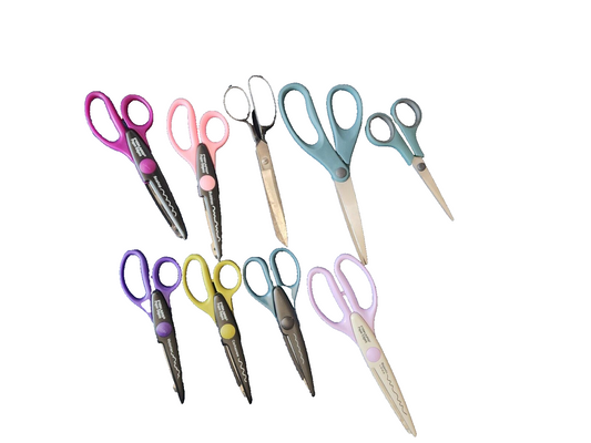 Scrapbook & Craft Pattern Cut Scissors Set of 10 Assorted Colors