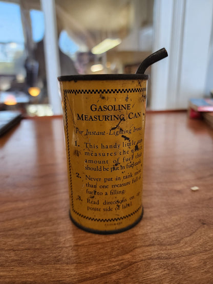 Vtg Gasoline Measuring Can for Instant Lighting Irons
