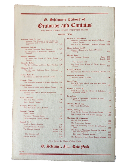 Christmas Oratorio Saint Saens Choral Music Songbook SATB
