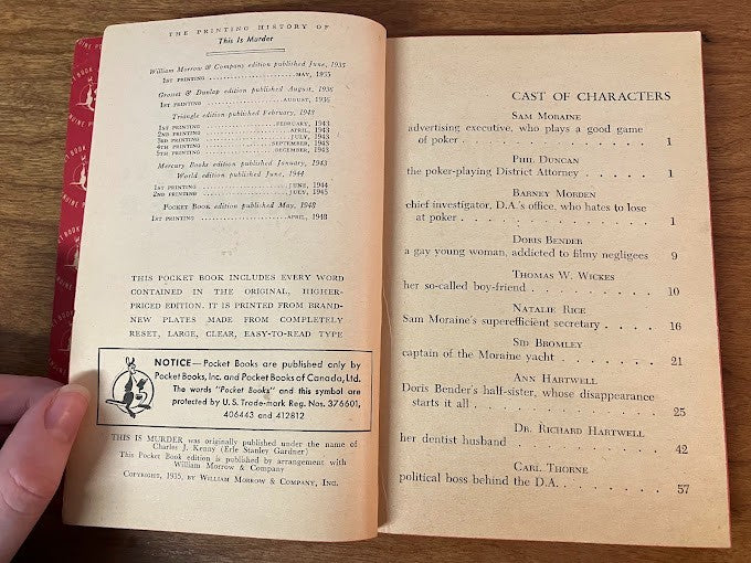 This Is Murder Mystery Paperback Book by Erle Stanley