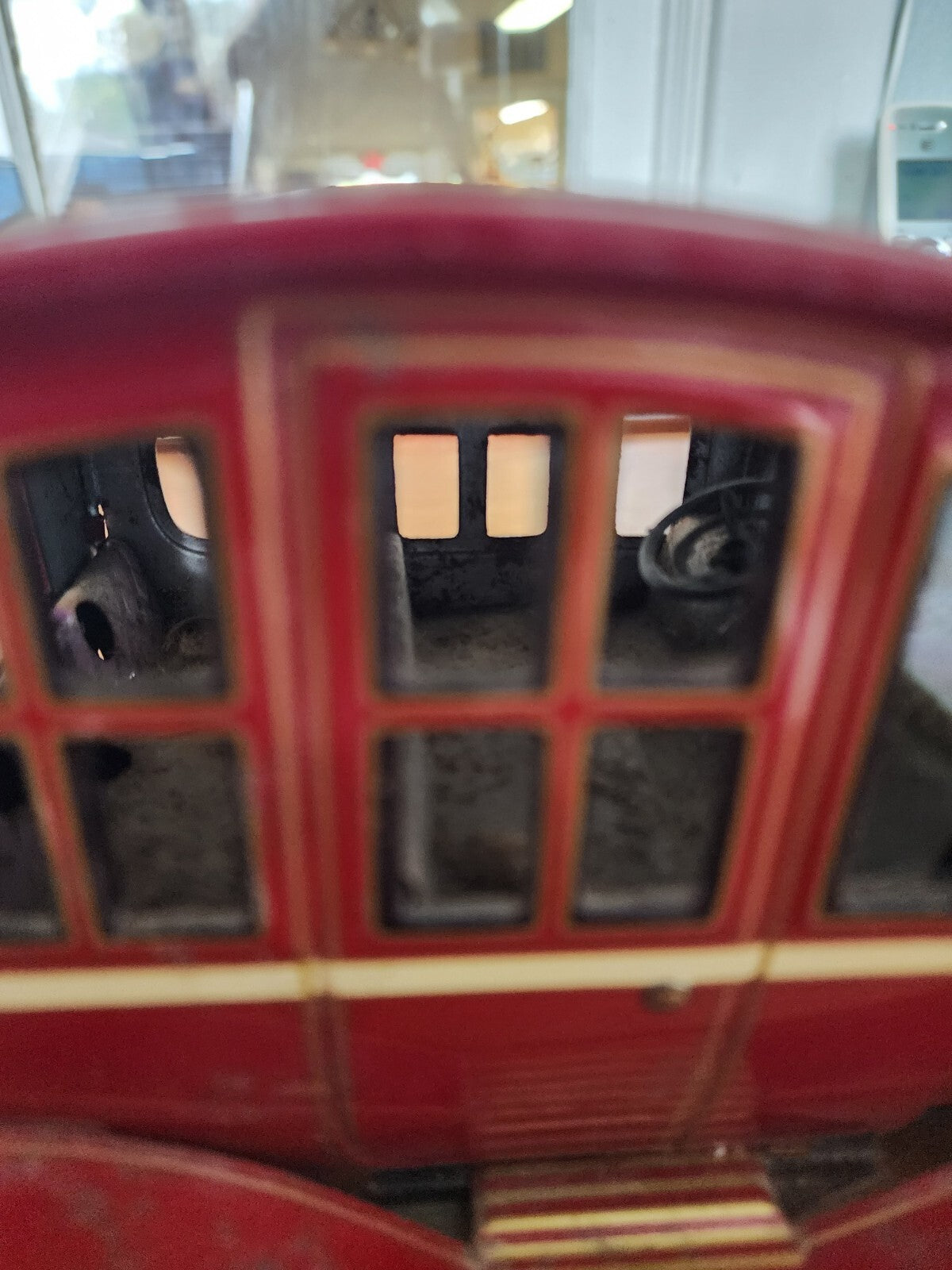 Vtg 1950s Battery Operated Tin Toy Trademark Y Japan Grand-Pa Car