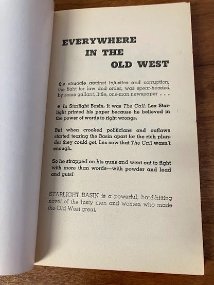 Bantam Books - Starlight Basin by Giff Cheshire