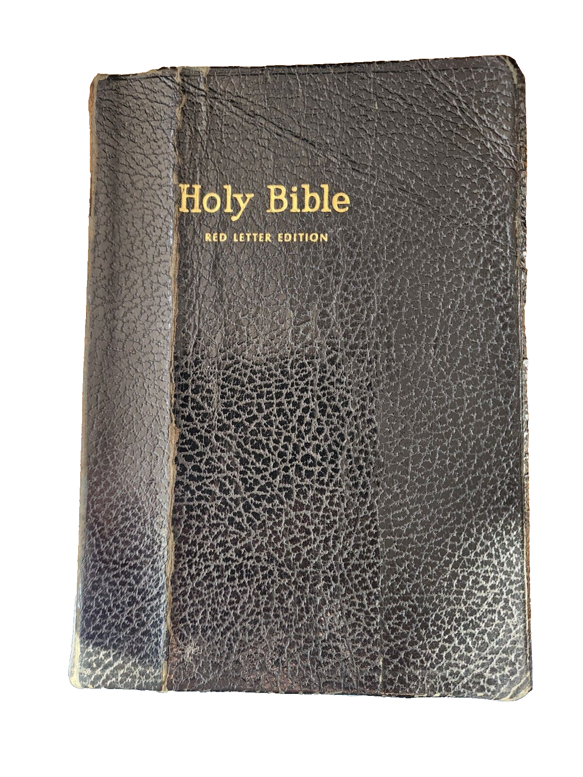 HOLY BIBLE Red Letter Edition, King James, Leather Bound - Vintage