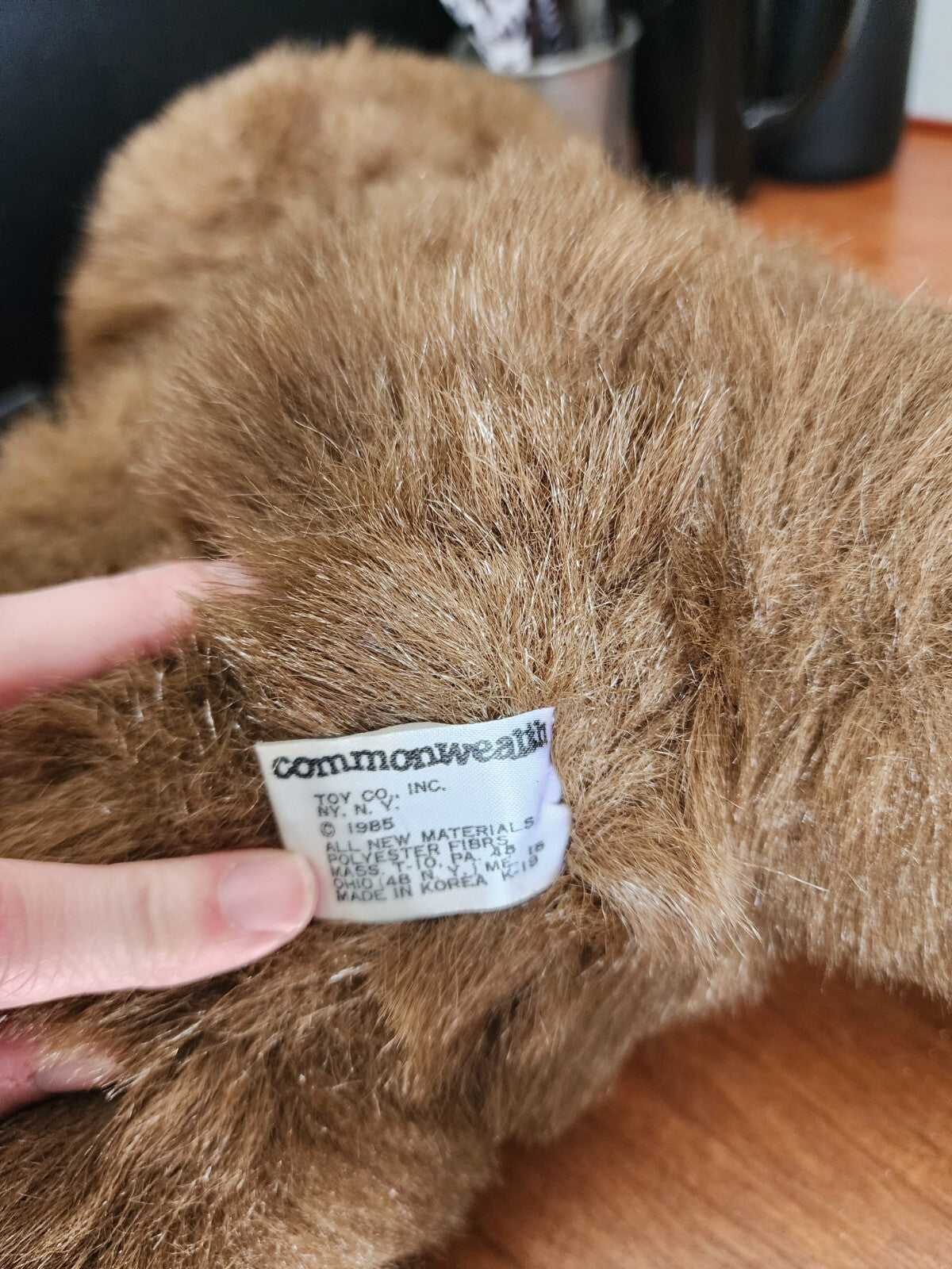 Vintage 1985 COMMONWEALTH Plush Brown Teddy Bear