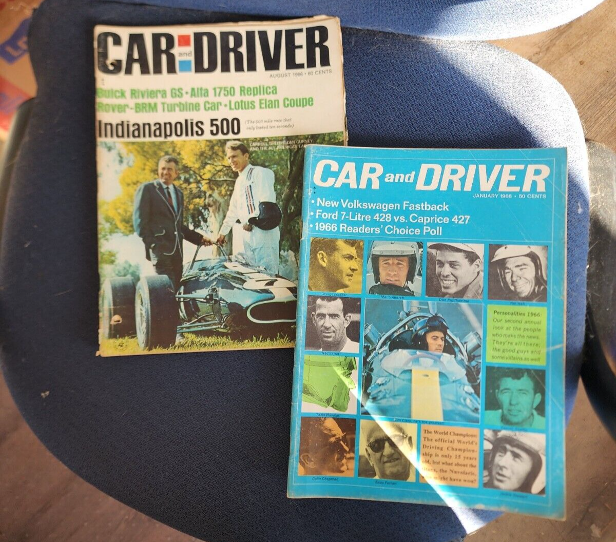 Lot of 2 Car And Driver Magazine Aug & Jan 1966 Vintage