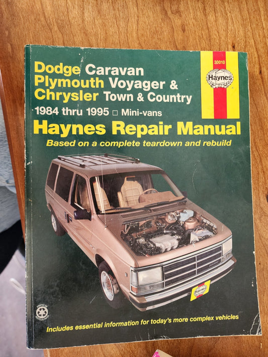 Haynes Repair Manual Dodge Caravan Plymouth Voyager Chrysler Minivans 1984-1995