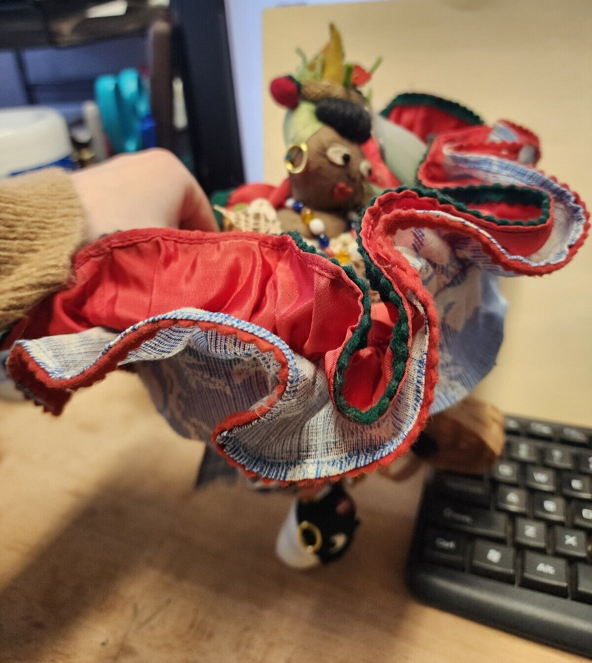 Bahia, Brazil Soft Cloth "Reversible" Doll Hand Made