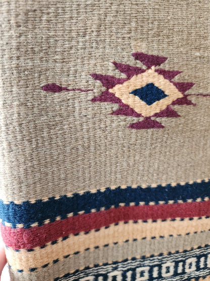 Hand Woven Colorful Tapestry Rug Geometric Handmade 68”x32”