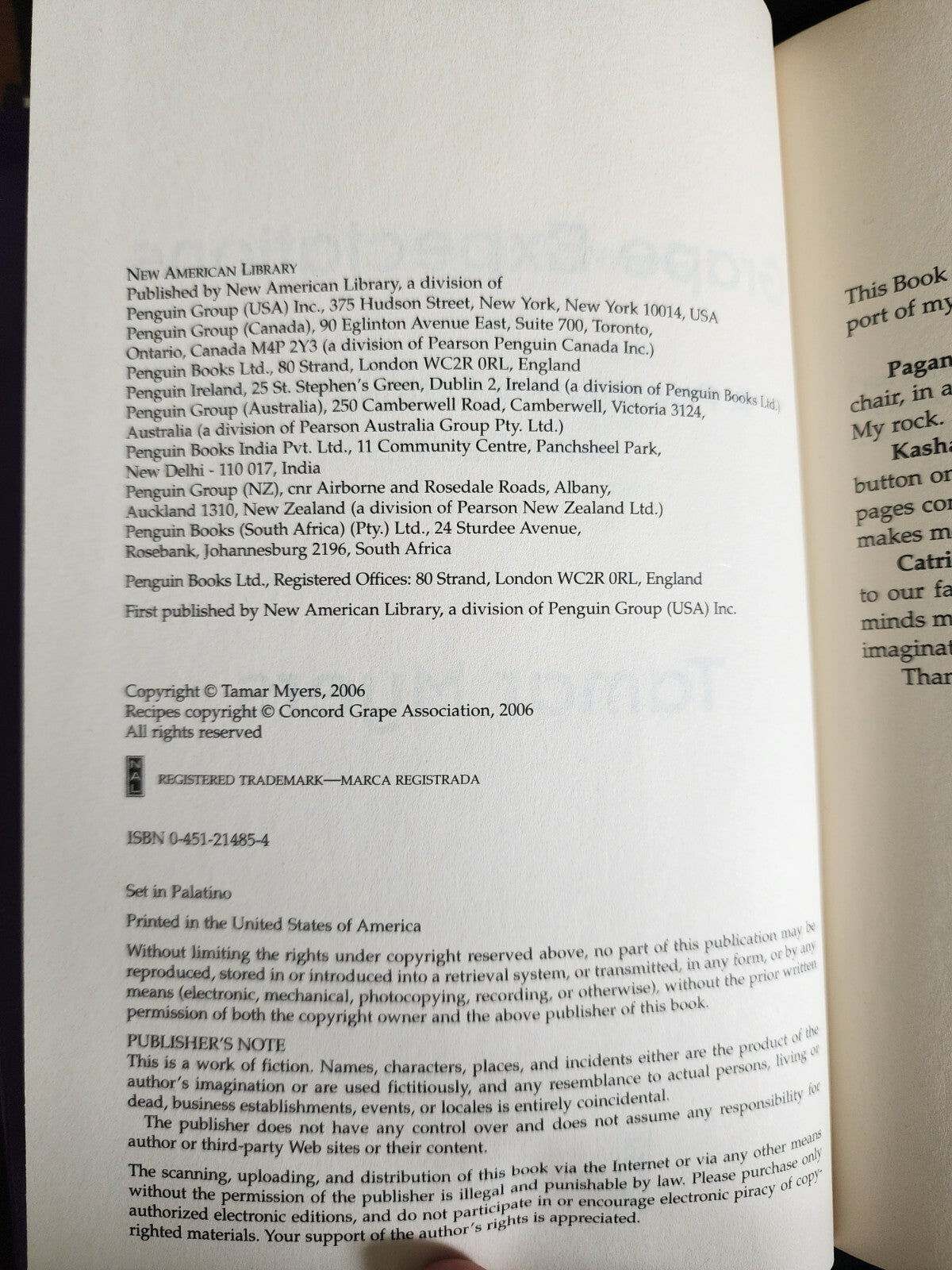 Grape Expectations by Myers, Tamar