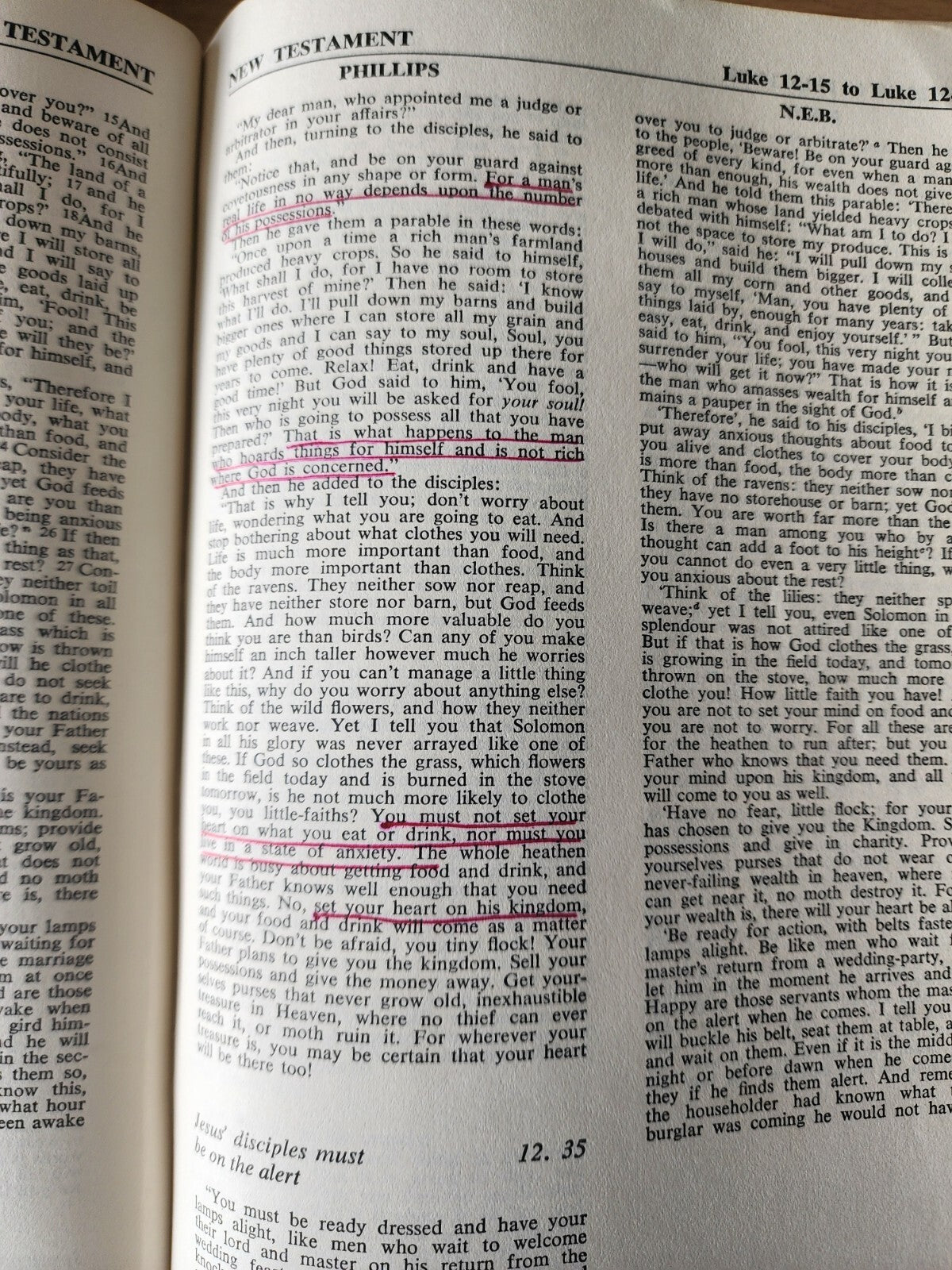 Vtg 1963 The New Testament In Four Versions HC Christianity Today Edition