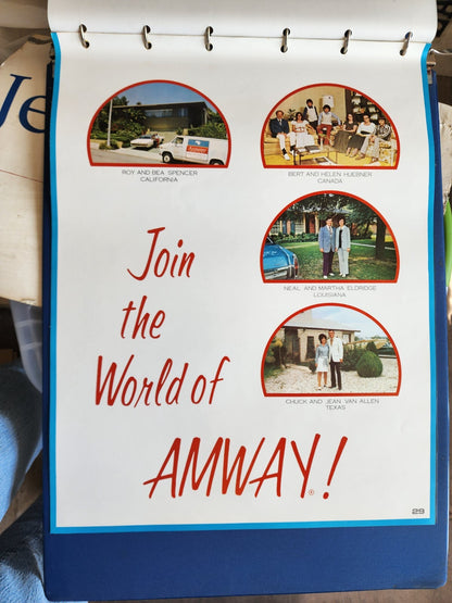 OOAK Vintage Amway Poster Examples In a Binder Folder
