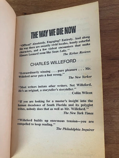 Vtg Paperback - THE WAY WE DIE NOW By Charles Willeford